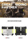 KEMIMOTO 45L/55L/65L Motorcycle Aluminum Case Tail Box Trunk with backrest Universal Top Tail Rear Luggage Tool Storage Box