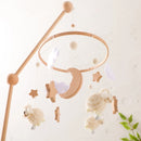 Crib Mobile Bed Bell Wooden Baby Rattles Soft Felt Cartoon Animal Bed Bell Newborn Music Box Hanging Toy Crib Bracket Baby Gifts