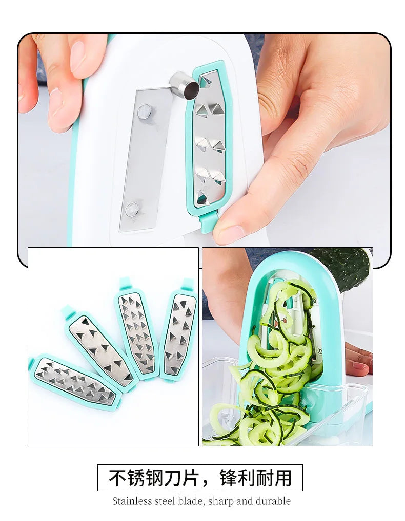 Spiralizer Vegetables Slicer Cheese Vegetable Grater Shredder Zucchini Noodle Maker Spaghetti Spiralizer