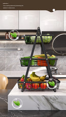 Double Layer Multifunctional Storage Basket, Desktop Shelf, Snack And Fruit Storage Table, With Two Layers Of Storage On Top