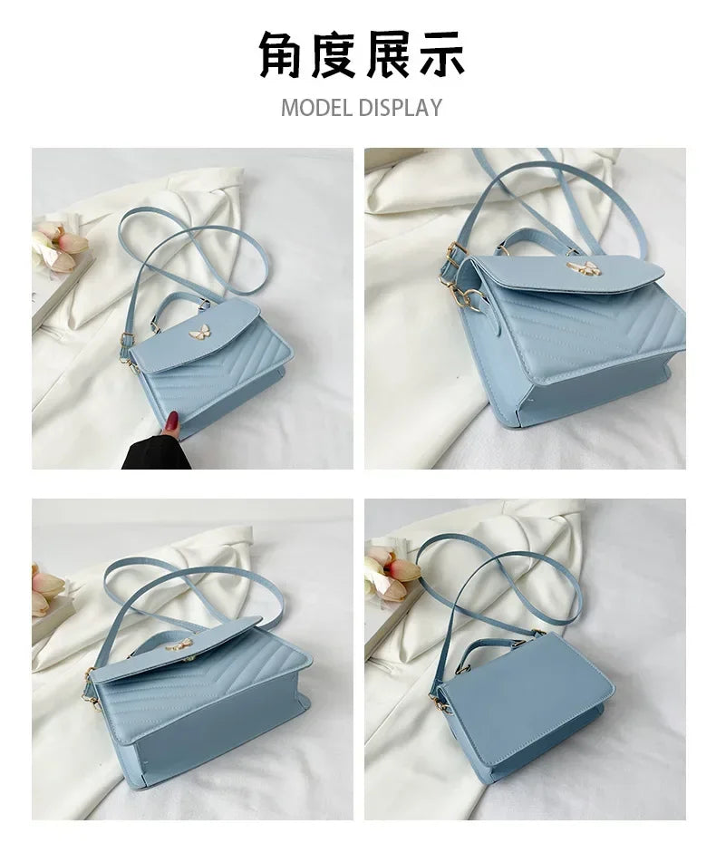 PU Versatile and Fashionable Portable Small Square Bag Single Shoulder Crossbody Bag Luxury Designer Handbag Women's Bags
