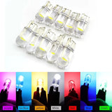 10pcs Car T10 12V 194 168 W5W 3W/5W Wedge Warm White Bule Red Yellow Green Amber Halogen Bulb Replacement Dashboard Bulb Light