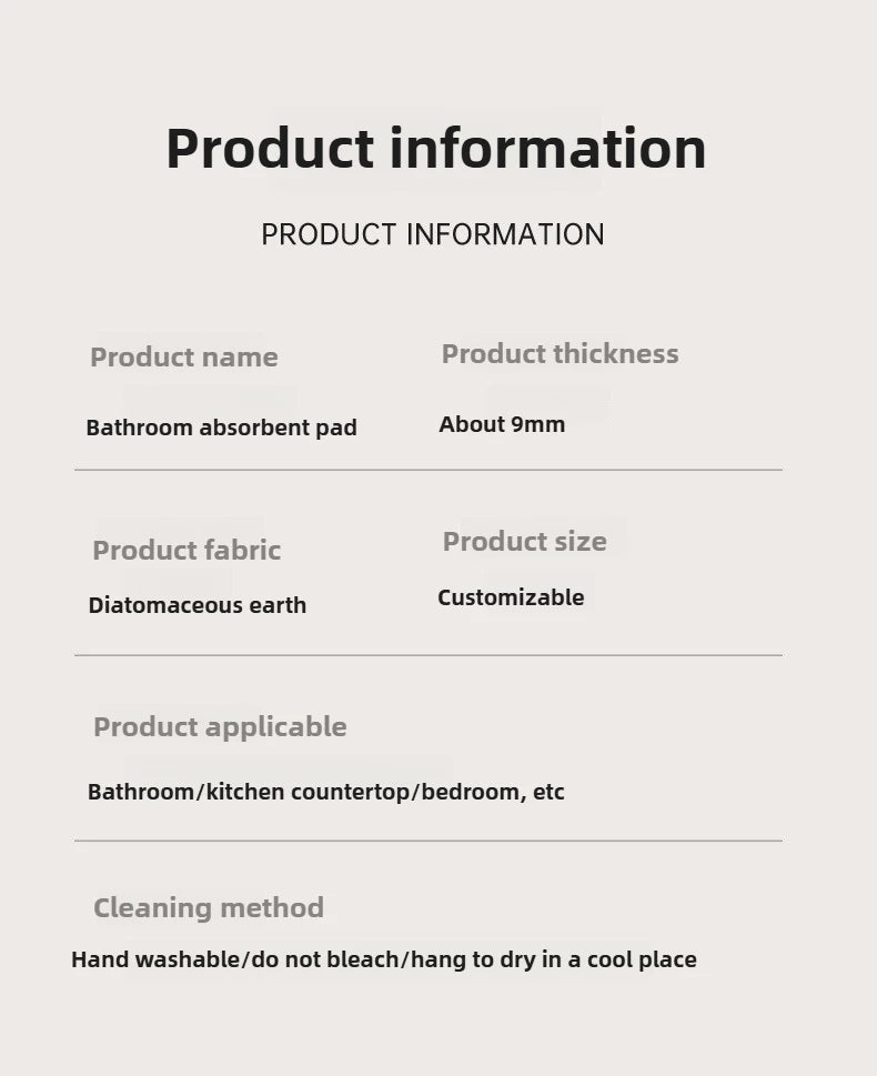 Indoor Diatomite Stone Bath Mat Diatom Mud Soft Mat Water Absorption Quick Drying Diatomite Stone Shower Mat Entryway Rugs