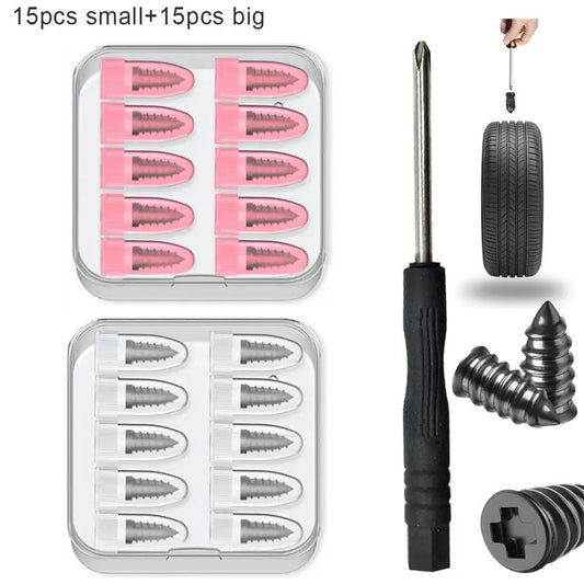 Car Vacuum Tyre Repair Nail Tire Repair Tool Set Cars Truck Rubber Tire Puncture Motorcycle Repair Glue Nails