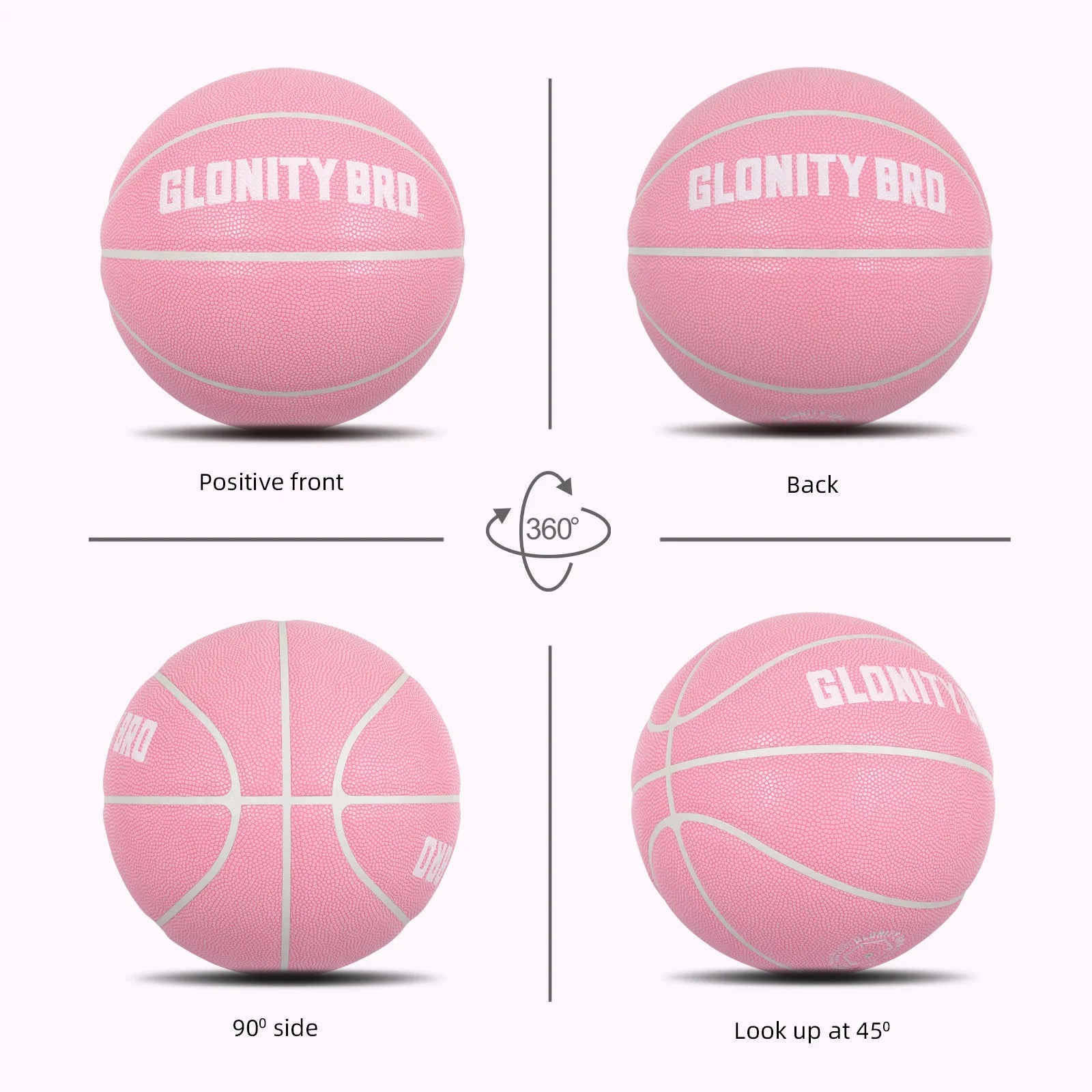 Women's Basketball Size 5, 6, 7 Pink Official Competition Children's Basketball Indoor Outdoor Standard Ball PU Non-slip Wear-resistant