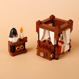 MOC Notice Board Building Blocks Bee Farm Fountain Bonfire Stove Medieval Town Street View Water Wall Bridge Road Sign Brick Toy