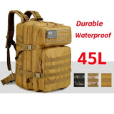 Bolsa de Montañismo de camuflaje al aire libre, mochila de viaje deportiva para hombres y mujeres, mochila de 45L, bolsa de senderismo, equipo de Camping