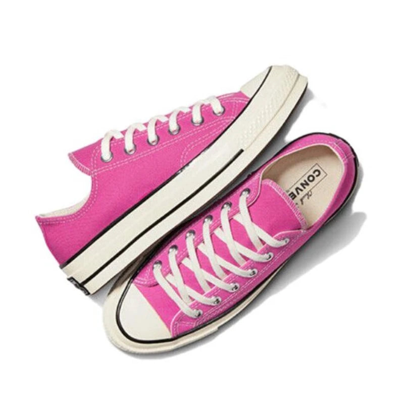 Zapatillas Converse All Star Low Casual de los años 70 para hombre y mujer, clásicas, de lona negra y rosa, transpirables, para caminar y andar en patineta.