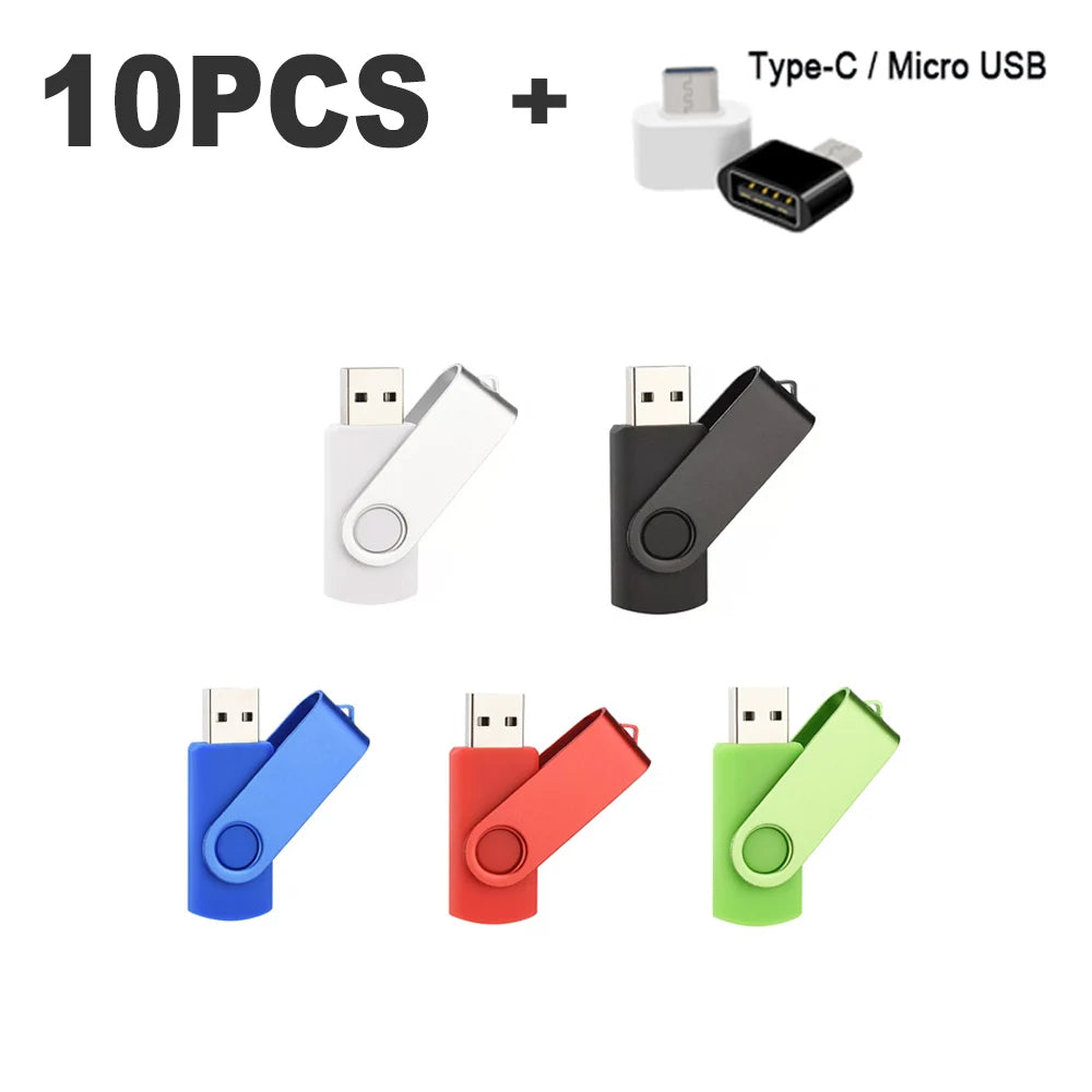 10PCS/lot Color USB Flash Drive 2.0 4GB 8GB 16GB Mini Memory Stick Pendrive 32GB 64GB 128GB USB Stick Flash Disk Free laser