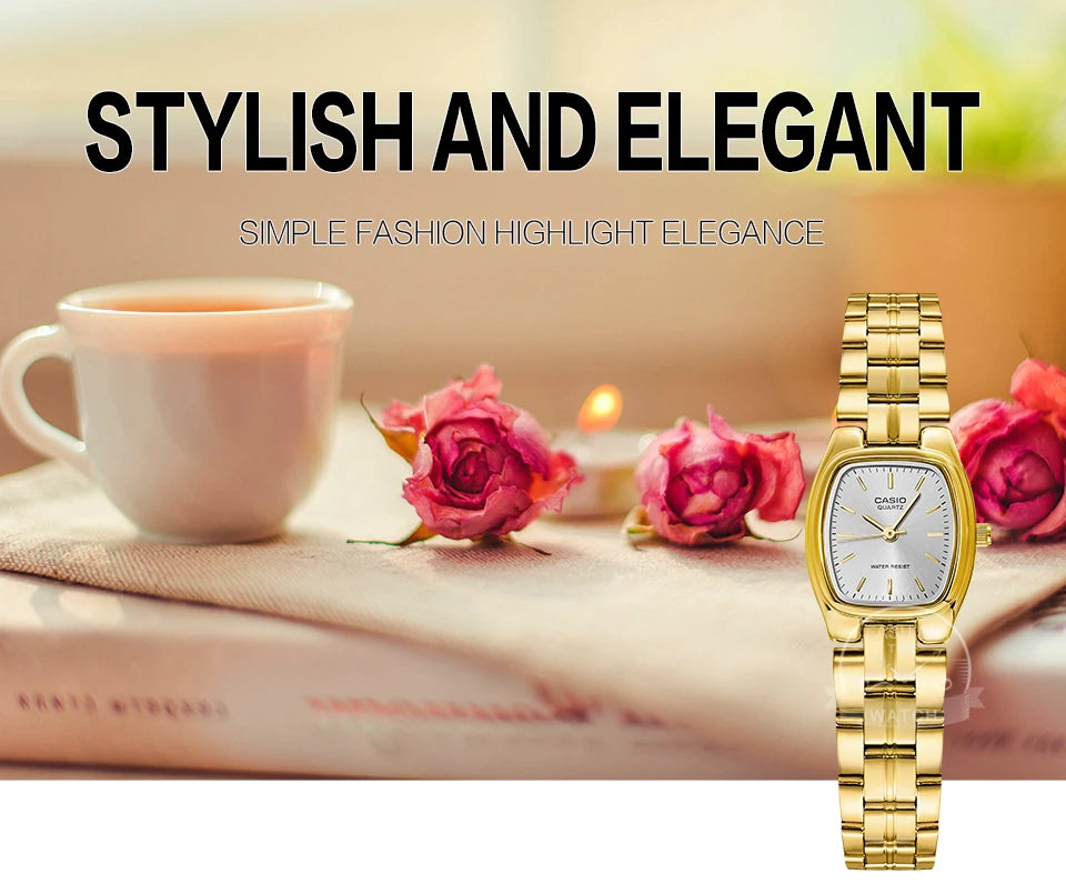 Relógio feminino Casio LTP 1169 bicolor quartzo a prova de agua 30m