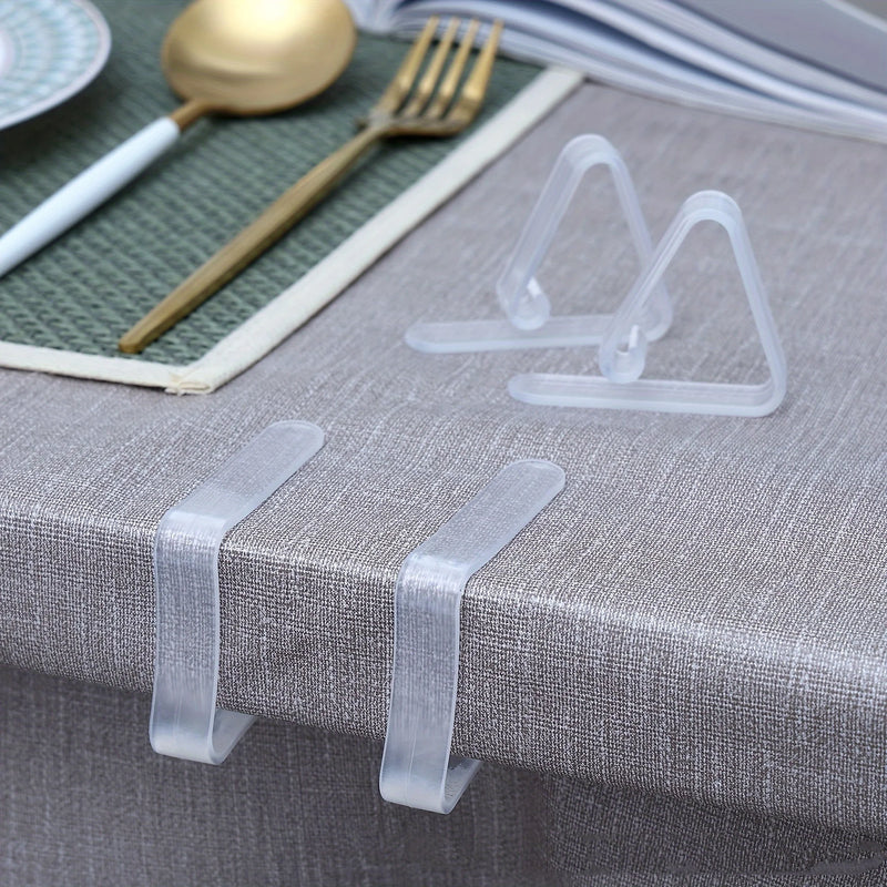 6pcs/12pcs Clear Tablecloth Clips, Picnic Table Cloth Clip, Windproof Table Cover Holder Clamps For Home, Kitchen, Restaurant