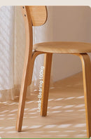 Nordic Plywood Dining Round Seat Stackable Vintage Curved Backrest Chair