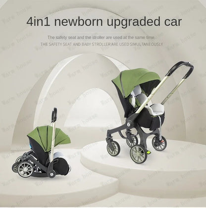 EU STOCK 4in1 baby stroller two-way Multifunctional newborn baby stroller 3in1 Foldable Basket type seat Lightweight Travel Pram