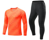 Men Kid 2024 Soccer Goalkeeper Uniform Protective Sponge Long Sleeve Football Training Goalkeeper Top Soccer Jersey Pants Custom