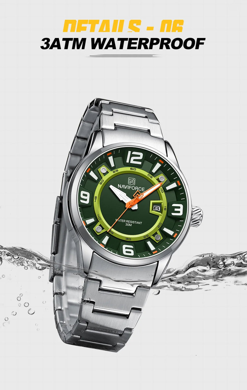 NAVIFORCE Brand Fashion Men Watch Waterproof Luxury Luminous Male Calendar Quartz Wristwatch Relogio Masculino 2024 New Arrival