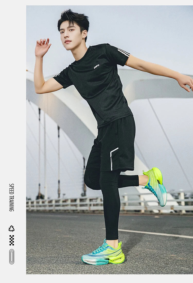 Marathon Air Cushion Men Sports Running Shoes Breathable Lightweight Women's Comfortable Athletic Nonskid Carbon Plate Sneakers
