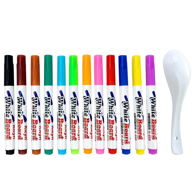 Magical Water Painting Pen Colorful Mark Pen Markers Floating Ink Pen Doodle Water Pens Children Montessori Early Education Toys