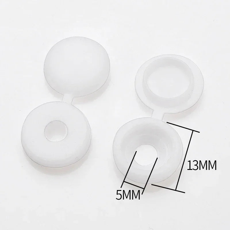 10/50/100Pcs Hinged Plastic Screw Cap Cover Nuts Fold Snap Protective Fixing Cap Button For Car Decorative Nuts Bolts Hardware