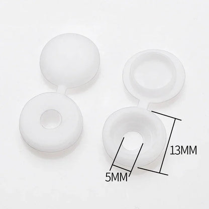 10/50/100Pcs Hinged Plastic Screw Cap Cover Nuts Fold Snap Protective Fixing Cap Button For Car Decorative Nuts Bolts Hardware