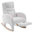 Anajqaqia Rocking Chair, Recliner, Living Room Chair with Armrests, Upholstered, Accent Chair for Bedroom, White Teddy Fabric
