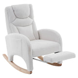 Anajqaqia Rocking Chair, Recliner, Living Room Chair with Armrests, Upholstered, Accent Chair for Bedroom, White Teddy Fabric