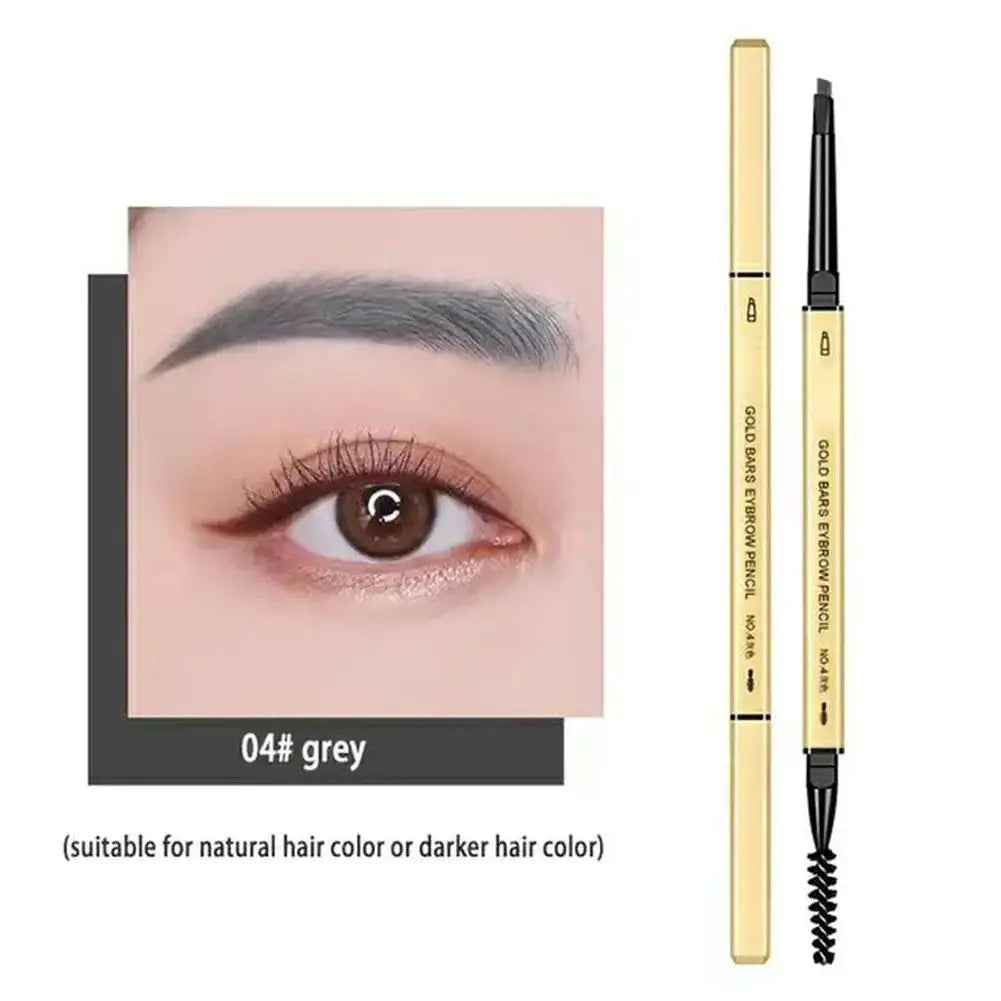 Natural Eyebrow Pencil 5 Colors Brown Double Head Long Lasting Waterproof Ultra Fine Eye Brow Pen Luxury Gold Cosmetic