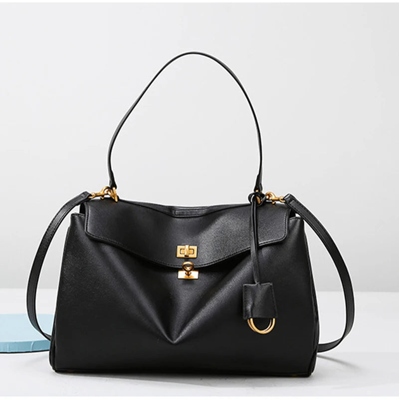 Bolso de mano de gran capacidad para desplazamientos, de piel suave de alta calidad, moderno bolso bandolera de viaje para mujer, maletín de negocios.