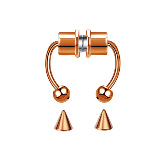 Fake Nose Ring Hoop Septum Non-Piercing Nose Clip Rock Hip Hop Stainless Steel Magnet Fashion Punk Women Body Jewelry
