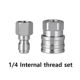 Juego de adaptadores para hidrolavadoras, conector rápido, acero inoxidable, conectores macho y hembra, accesorios para mangueras de 1/4" 
