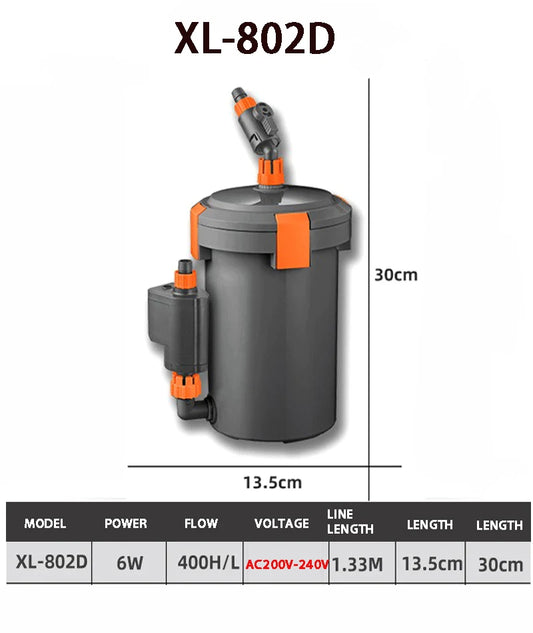 220V-240V Ultra-Quiet Aquarium Filters External Pump Aquarium Filter Bucket Silent Filter Barrel For Fish Tank Grass Accessories