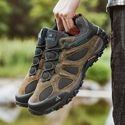 HIKEUP Men Shoes Breathable Splashproof Outdoor Hiking Shoes Mountain Climbing Sport Men Hunting Trekking Sneaker