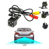 Câmera de ré automotiva à prova d'água 12V Amplo ângulo Visão noturna Estacionamento reverso CCD LED Monitor de ré universal