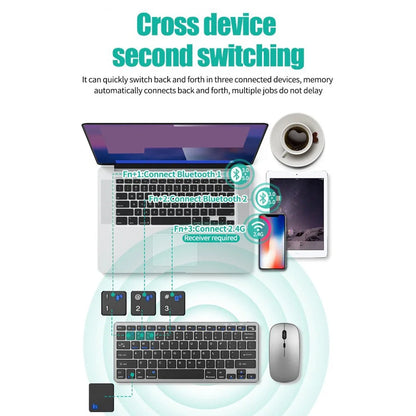 Mini teclado multimedia inalámbrico Bluetooth 5.0 2.4G para portátil, PC, TV, iPad, Macbook y Android. 