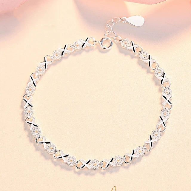 Adjustable 925 Sterling Silver Bead Bracelet for Women, Luxury Original Jewelry, Korean Fashion Designer, Beautiful Stars 