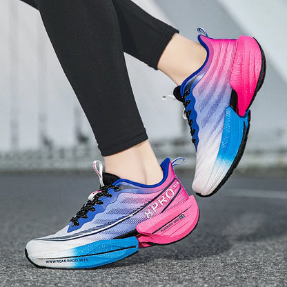 Marathon Air Cushion Men Sports Running Shoes Breathable Lightweight Women's Comfortable Athletic Nonskid Carbon Plate Sneakers