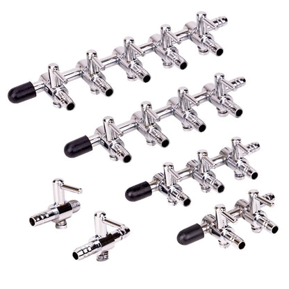Stainless Steel Aquarium Air Distributor Fish Tank Oxygen Pump Accessories Air Splitter Flow Controller Pump Switch Valve Tap