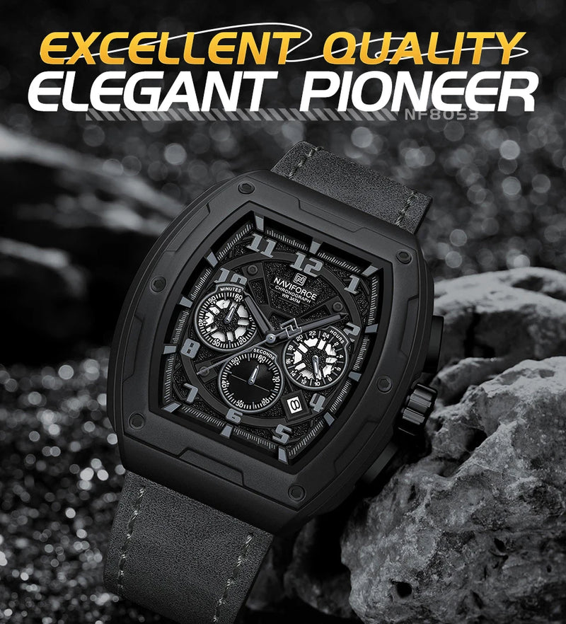 NAVIFORCE Luxury Brand Men Sports Watch Quartz 24 Hours Chronograph Waterproof Male Wristwatches Date Display Clock Reloj Hombre