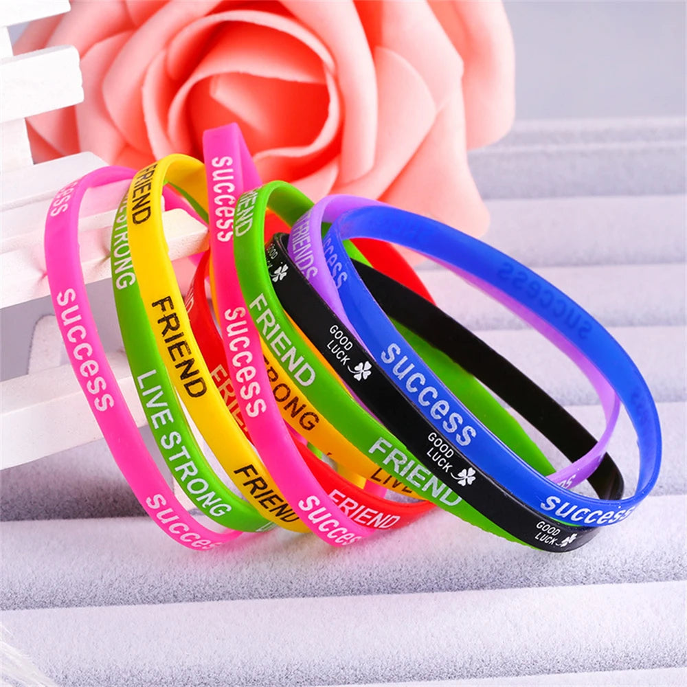 Lote de 20/30/50/100 pulseras de silicona luminosas multicolores para hombre y mujer, estilo mixto, regalo de joyería