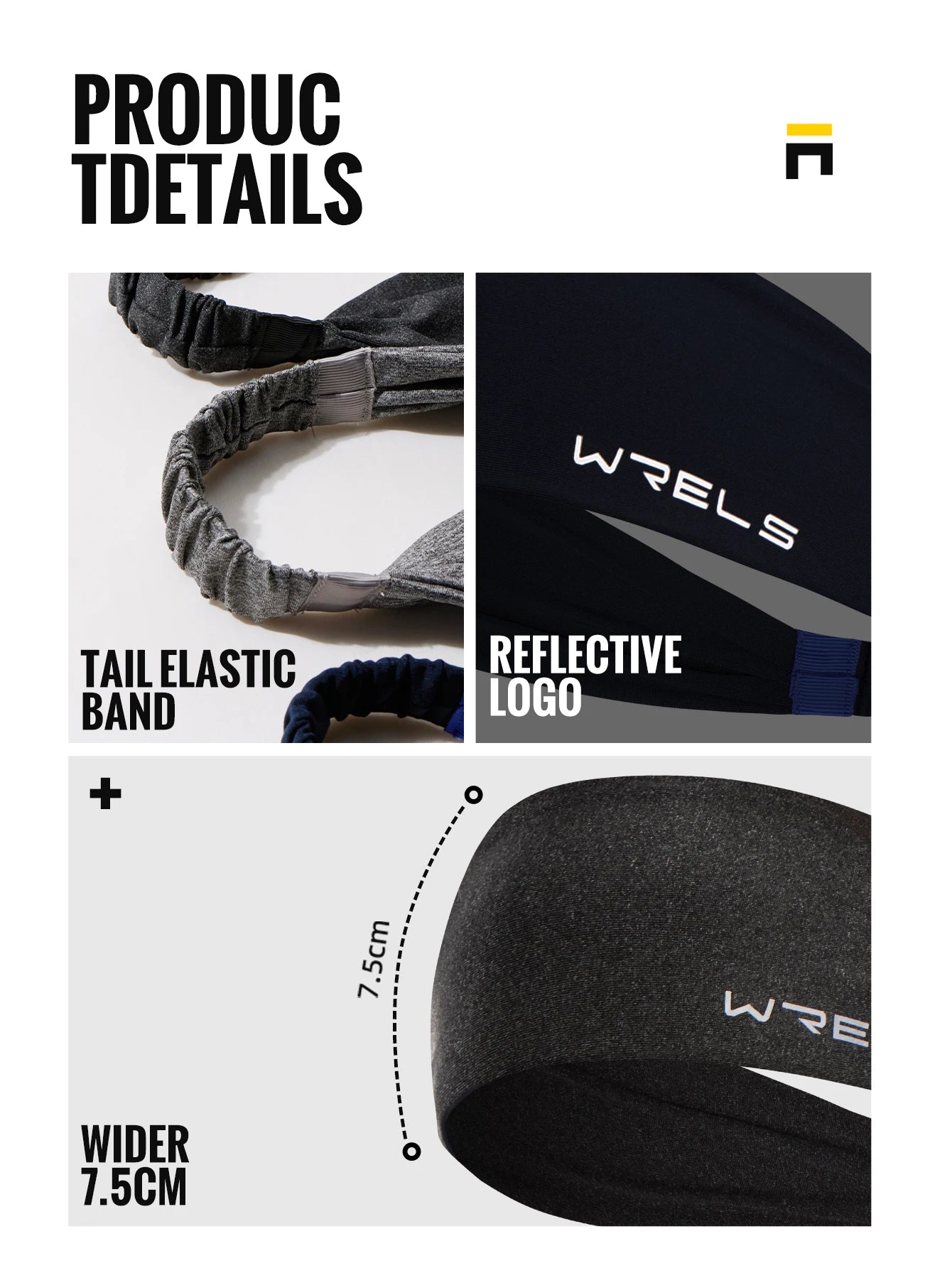 WRELS 1/2/3Pcs Sweatband Sports Headband for Men Women Moisture Wicking Workout Headband Sweat Band Non Slip Elastic Hairband