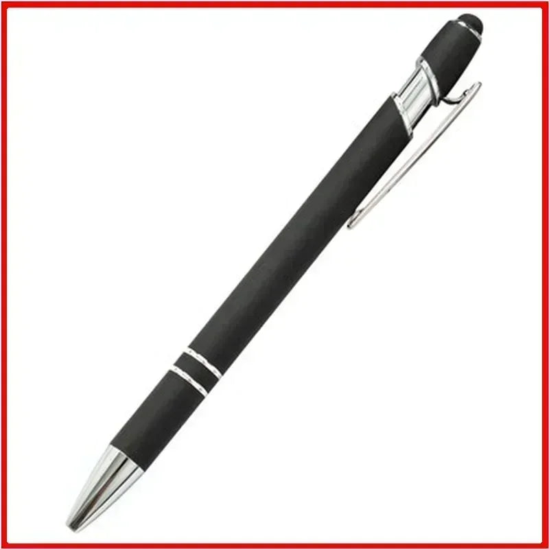 50pcs Light Metal Ballpoint Pen Touch Screen Pen Office School Advertising Pen Custom Logo Text Engraving Laser Engraving