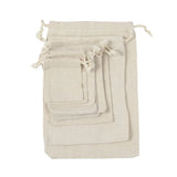 Travel Drawstring Cotton Linen Storage Bags Multiple Sizes Beige Coin Money Pouch ID Credit Cards Gifts Jewellery Organizer Bags
