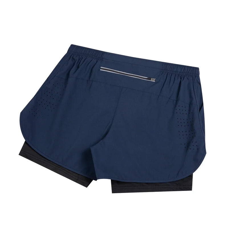 2025 New Men's Running Shorts Fitness Quick-drying Double Layer Shorts Men Workout Training sweatpants Bodybuilding Short Pants