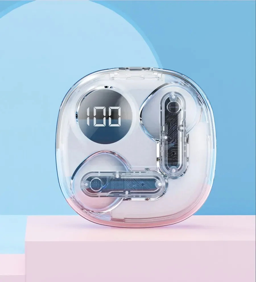 Apro138 True Wireless Bluetooth V5.3+EDR Transparency Headphones with ENC and LED Power Digital Display Stereo Sound Earphones