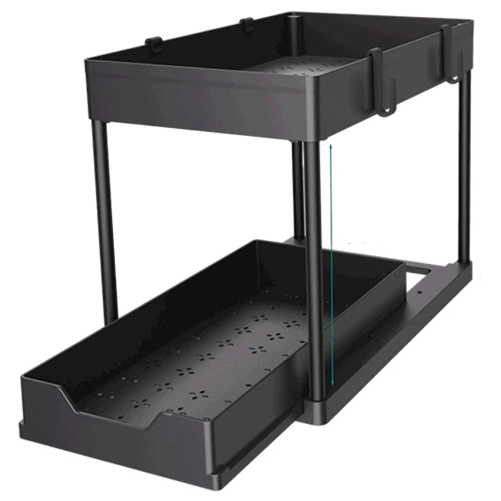 Kitchen Storage Rack with Sliding Cabinet Drawers Multi-Purpose Storage Shelf Holder Kitchen Desktop Organization Rack