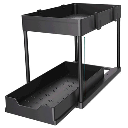Kitchen Storage Rack with Sliding Cabinet Drawers Multi-Purpose Storage Shelf Holder Kitchen Desktop Organization Rack