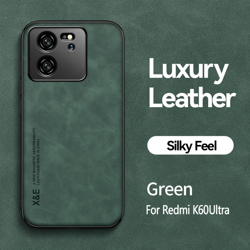Luxury Leather Case For Xiaomi Mi 13T 12T 11T 10T Pro Cover With Metal Plate Support Car Hold
