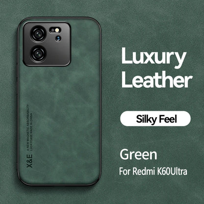 Luxury Leather Case For Xiaomi Mi 13T 12T 11T 10T Pro Cover With Metal Plate Support Car Hold