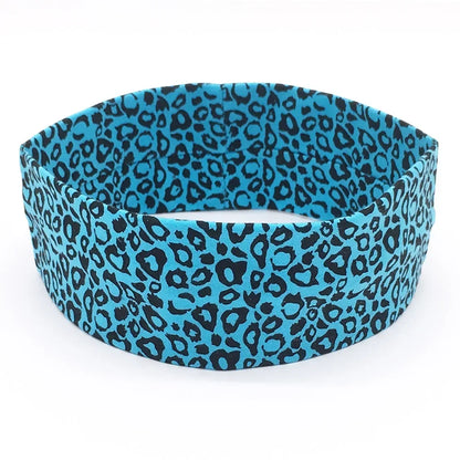 Fashion Leopard Print Sports Headband Yoga Headband Women Fitness Elastic Cotton Sweat Absorbing Headscarf  Athletic Headwear