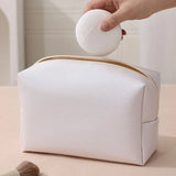 Solid Color Cosmetic Bags for Women Travel Portable Makeup Storage Bag Zipper Toiletry Pouch
