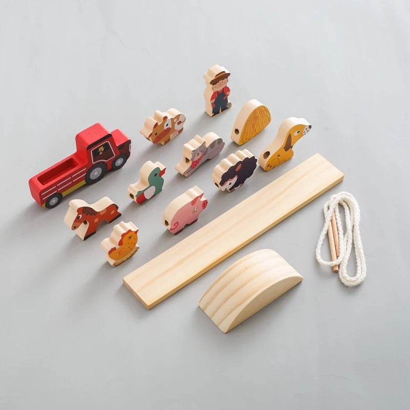 Montessori Sensory Toys Stacking Toys for Baby Forest Houses Replica Wooden Forest Blocks Early Childhood Education Game Gift